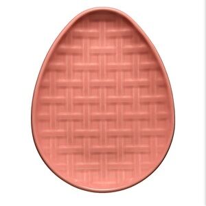 Fiestaware Basketweave Peony Pink Embossed Egg Shaped Plate 10 Inch NWOT